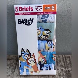 Bluey Kids' 5-Pack Cotton Briefs - Size 6 - Blue Multi